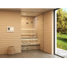 Sauna glass door with 2 glass sheets and a transom window S5